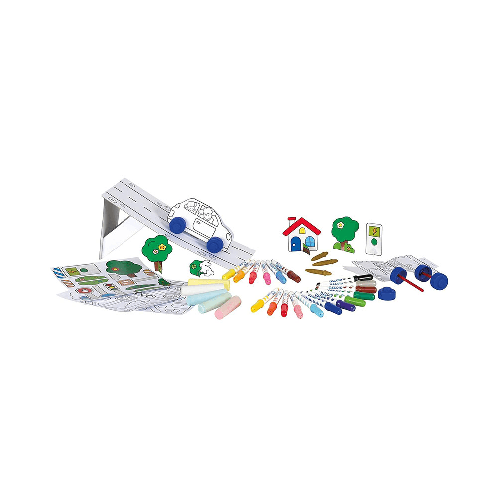 Giotto be-bè Creative Car Set with Washable Colors - Green 
