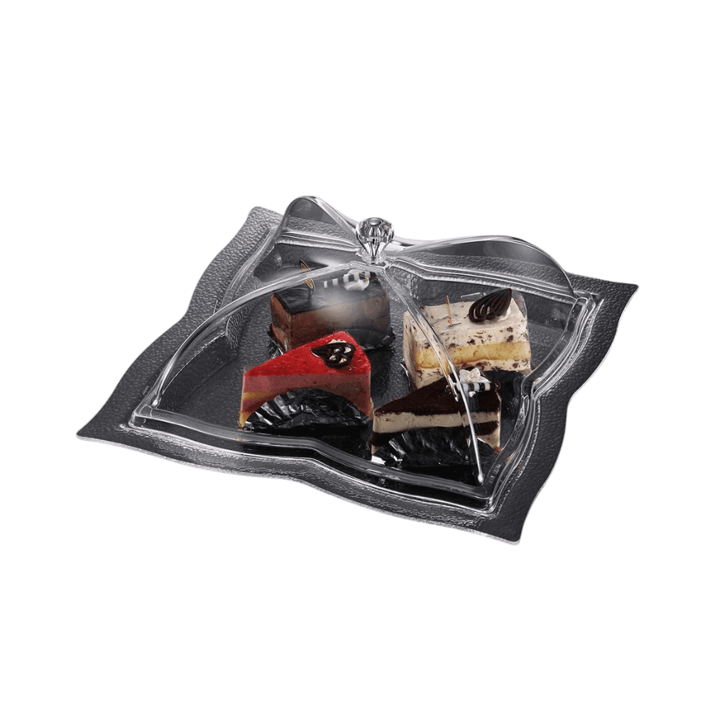 Water Drop Clear Acrylic Square Dessert Serving Set 30cm Buy 1 Get 1 Free-02-991
