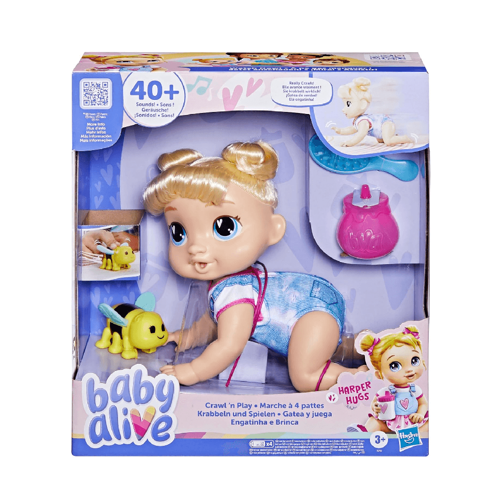 Baby Alive Harper Hugs Crawl N Play Interactive Baby Doll for 3+ Years