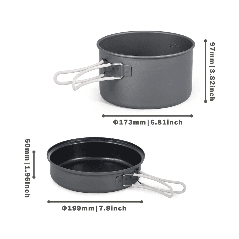 Naturehike Aluminum Alloy Camping Pot Set Kettle Set - Carbon