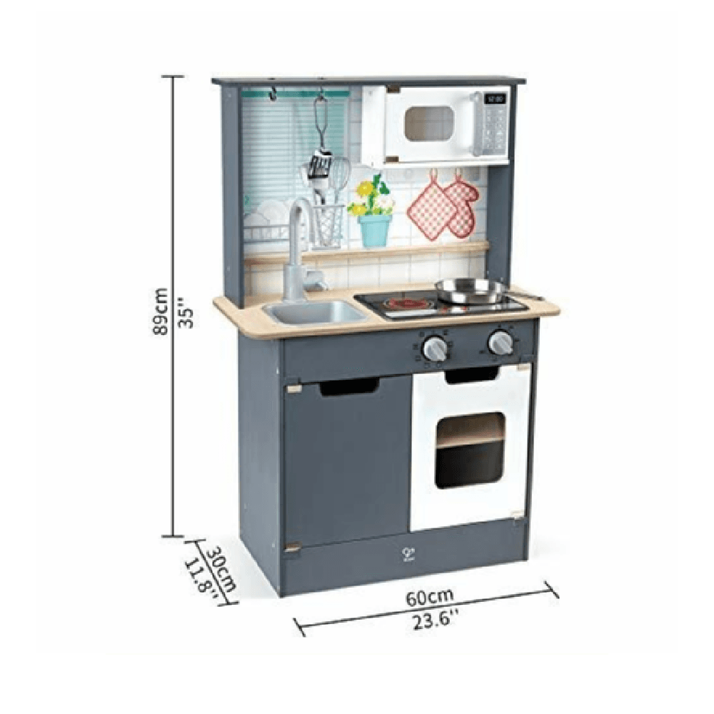 Hape Kitchen Toy Set With Light & Sound - Grey