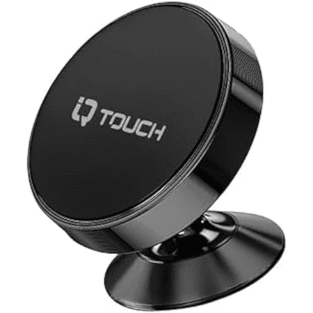 Iq Touch Magnetic Car Phone Holder For Dashboard, Universal Compatibility, 360° Adjustable, Silicon Covering & Cushioning Protector, Compatible With Iphone, Samsung, Mini Tablet And More, Black