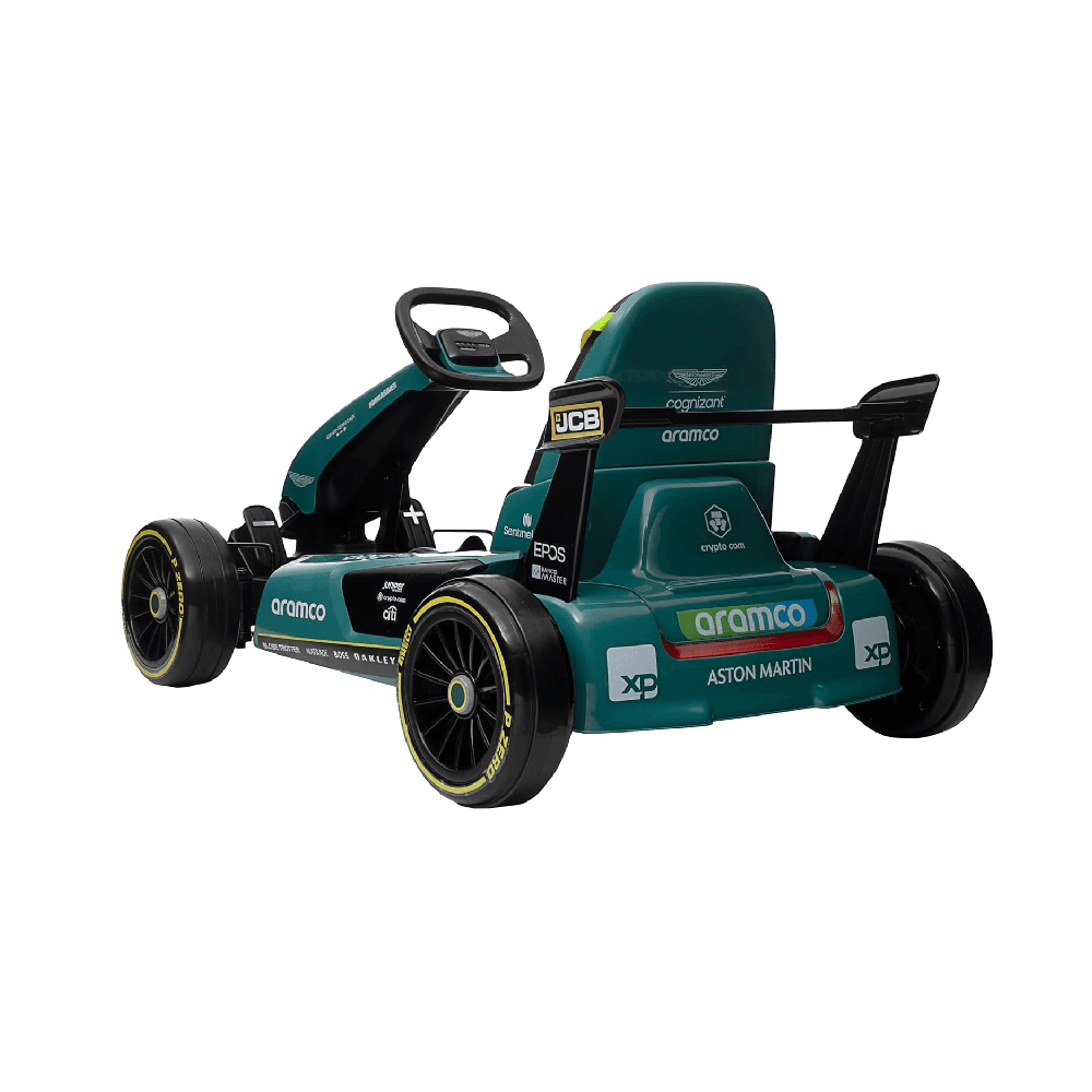 Aston Martin F1 Team & Cognizant 12V Electric Go-Kart Ride-On Toy for 3+ Years