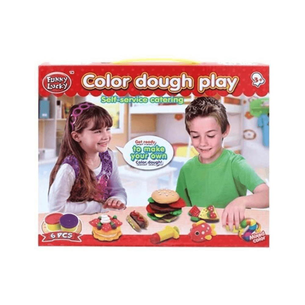 Funny Lucky 3 in 1 Color Dough Self-Service Catering Set 12Pcs No.16542