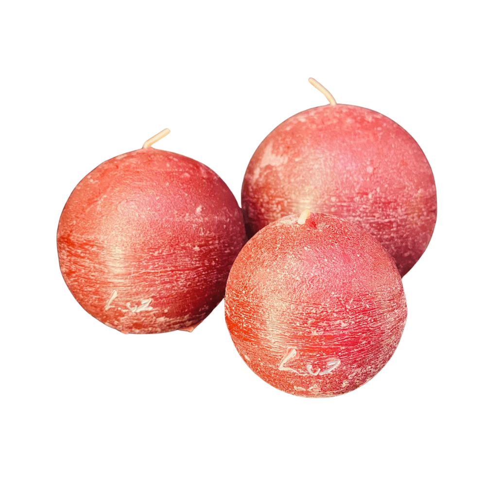 Rustic Spherical Candles - Burgundy