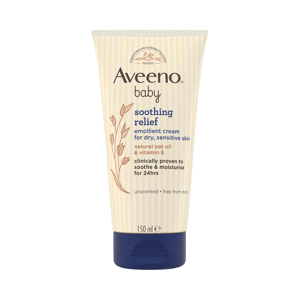 Aveeno Baby Soothing Relief Emollient Cream With Oat Oil & Vitamin E For Dry Sensitive Skin 150ml