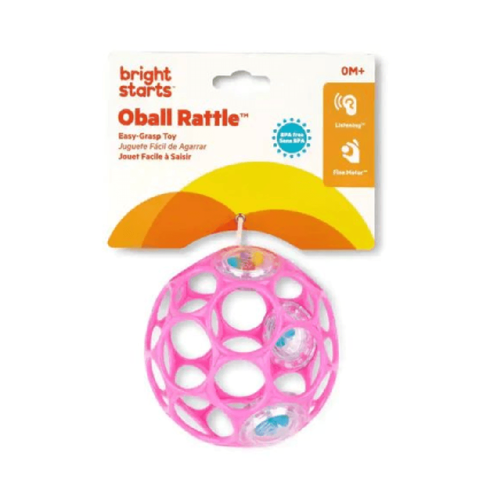 Bright Starts Oball Easy Grasp Rattle 0+ Months - Pink