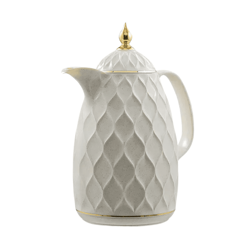 Rose Diamond-Quilted Vacuum Flask 1.5L - White & Gold 30-1314 RS-2323-15-Cf-A27