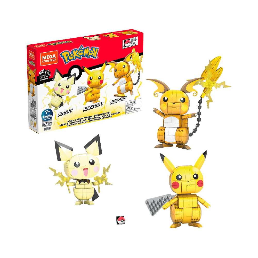 Mega Construx Pokémon Build & Show Pikachu Evolution Trio