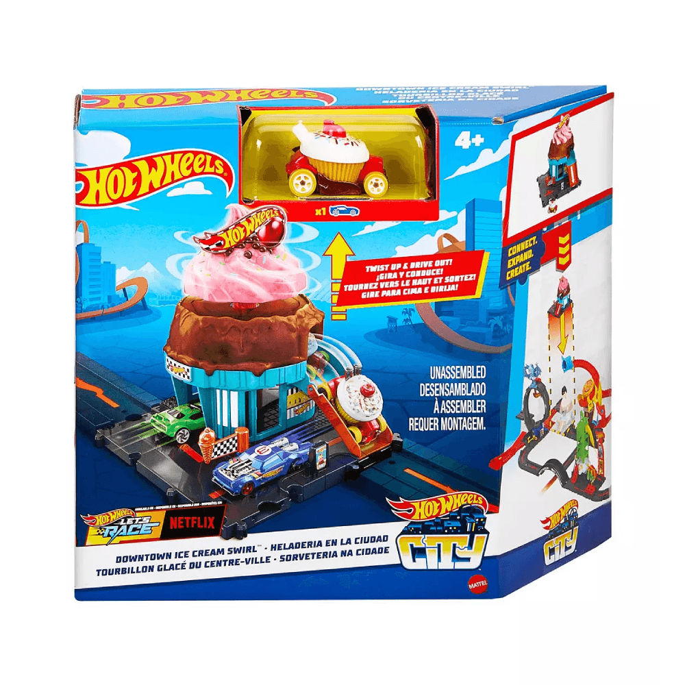 Hot Wheels City Downtown Ice Cream Shop Playset