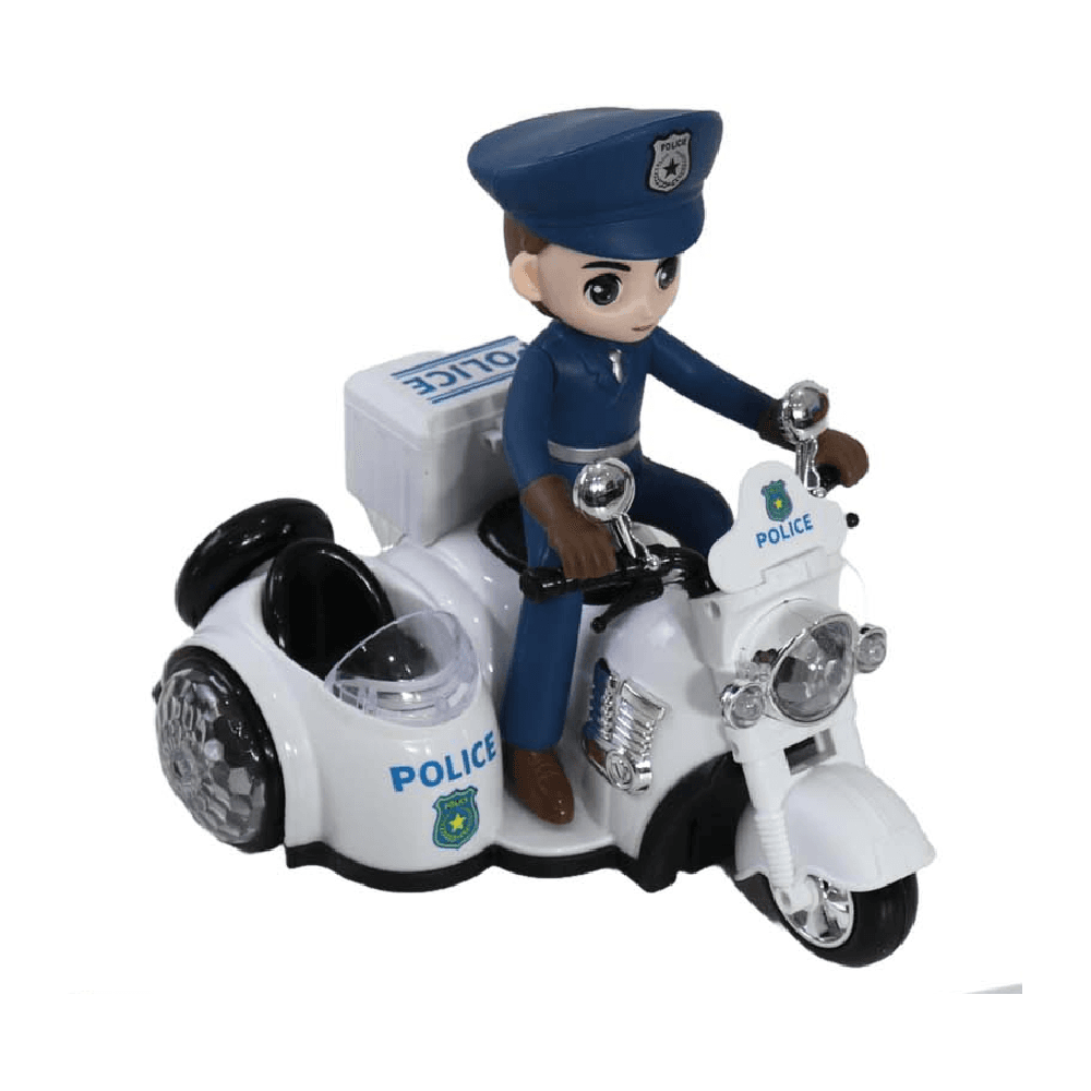 Three-Wheeled Police Bike Toy With Sound & Light 