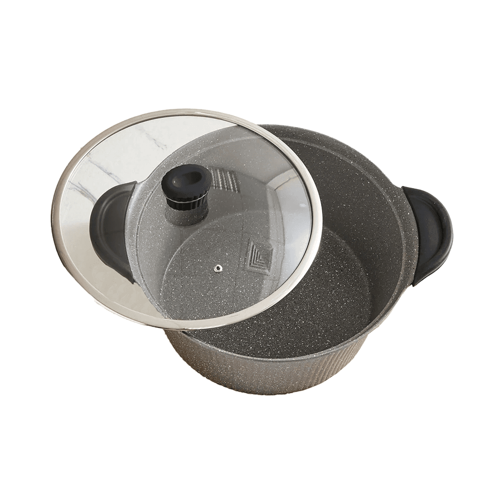 Vague Cooking Pot With 2 Silicone Handle Covers 28cm - Grey Cw-014