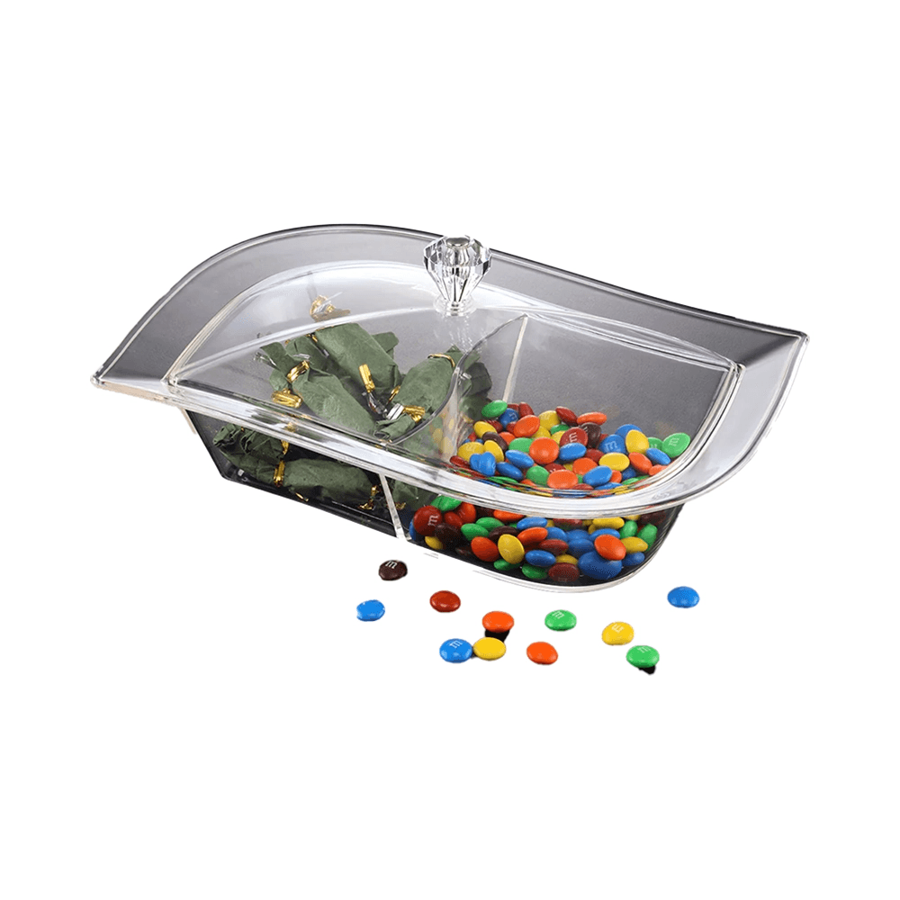 Vague Acrylic Candy Server 'S' Shape With 2 Compartments 20x30cm-02-766