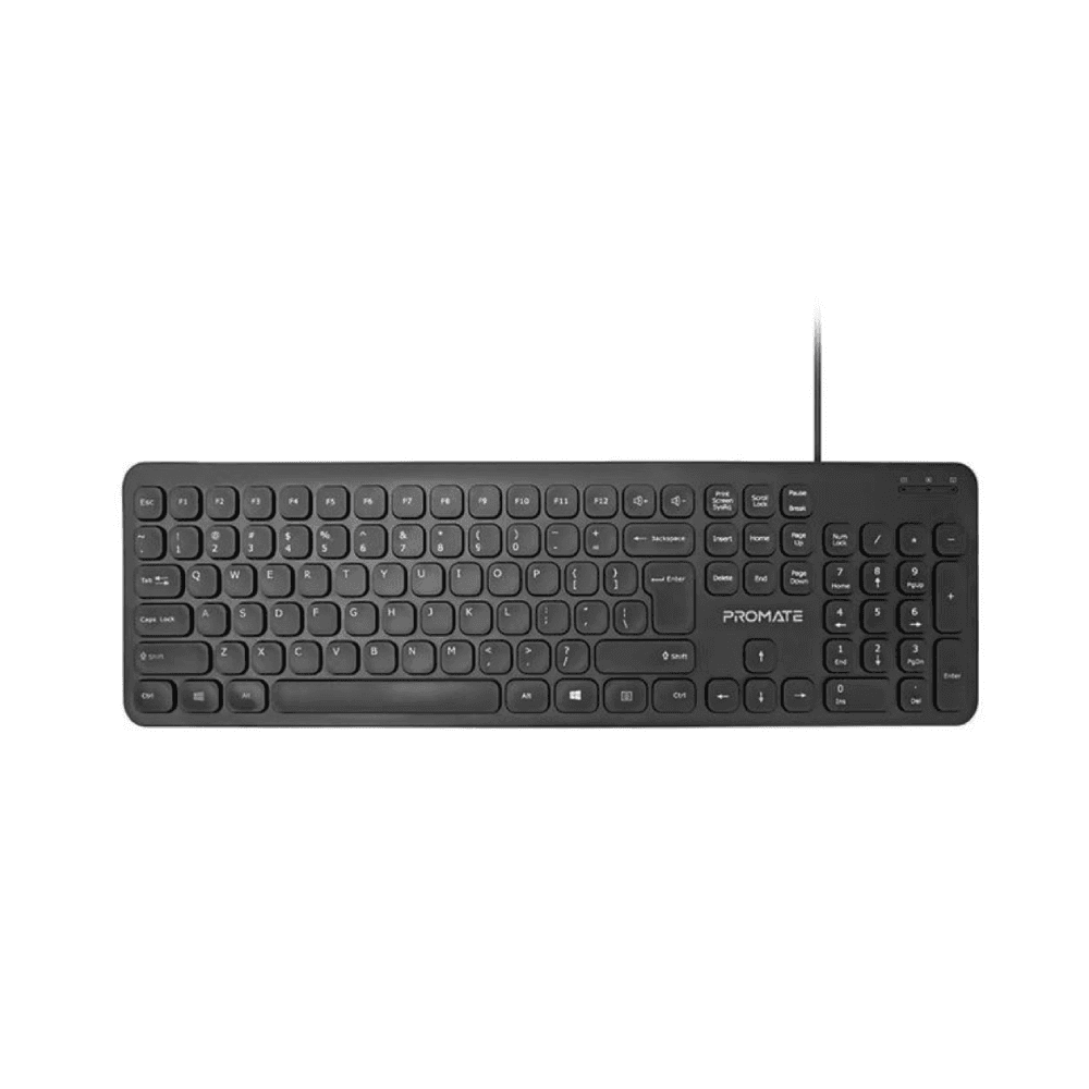 Promate Ultra-Slim Quiet Key Wired Keyboard