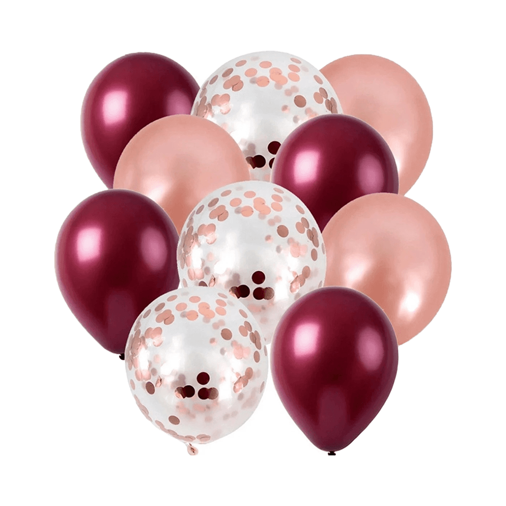 Confetti Latex Balloons Without Helium 10Pcs - Assorted