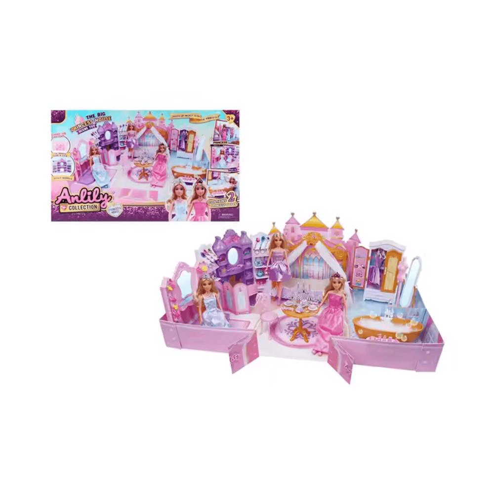 Anlily Princess Big House Playset with 2 Dolls