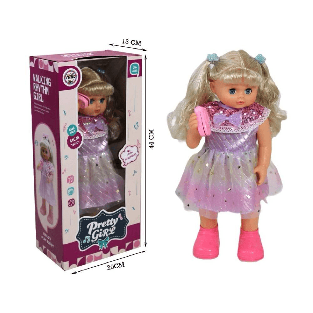 Hello Girl Walking Rhythm Girl With Phone Toy No.2522a