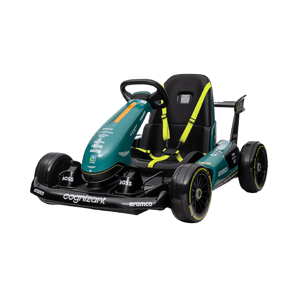Aston Martin F1 Team & Cognizant 12V Electric Go-Kart Ride-On Toy for 3+ Years