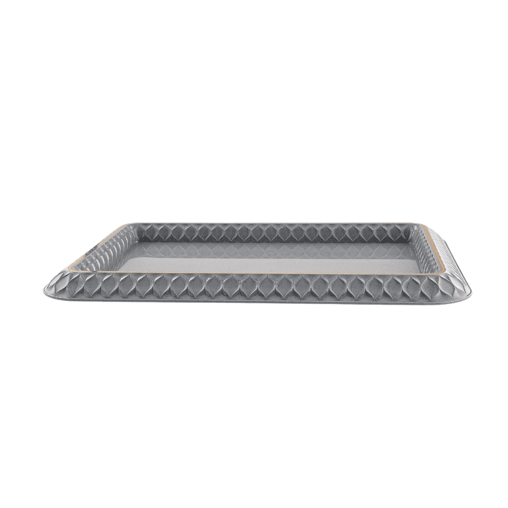 Diamond-Pattern Plastic Serving Tray 49cm - Silver Grey 30-1331 MR-2323-TR49-A26 