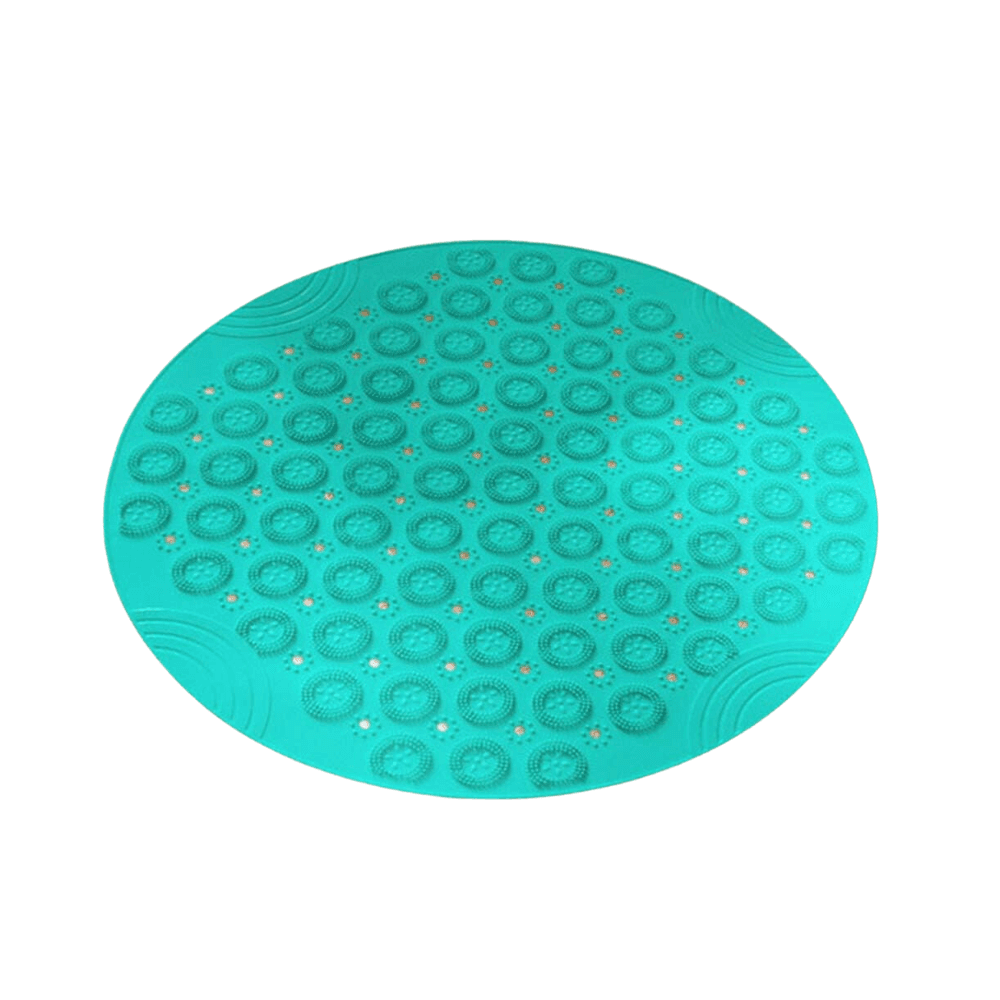 Non-Slip PVC Round Shower Mat 55cmx55cm - Green