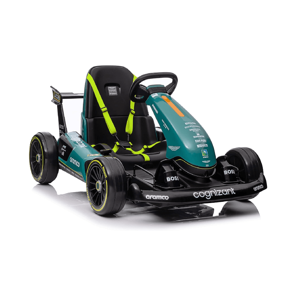 Aston Martin F1 Team & Cognizant 12V Electric Go-Kart Ride-On Toy for 3+ Years