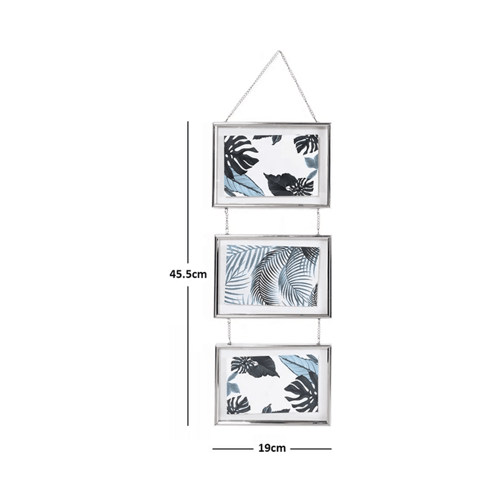 Colt Three Shot Hanging Photo Frame 45.5x19cm - Silver