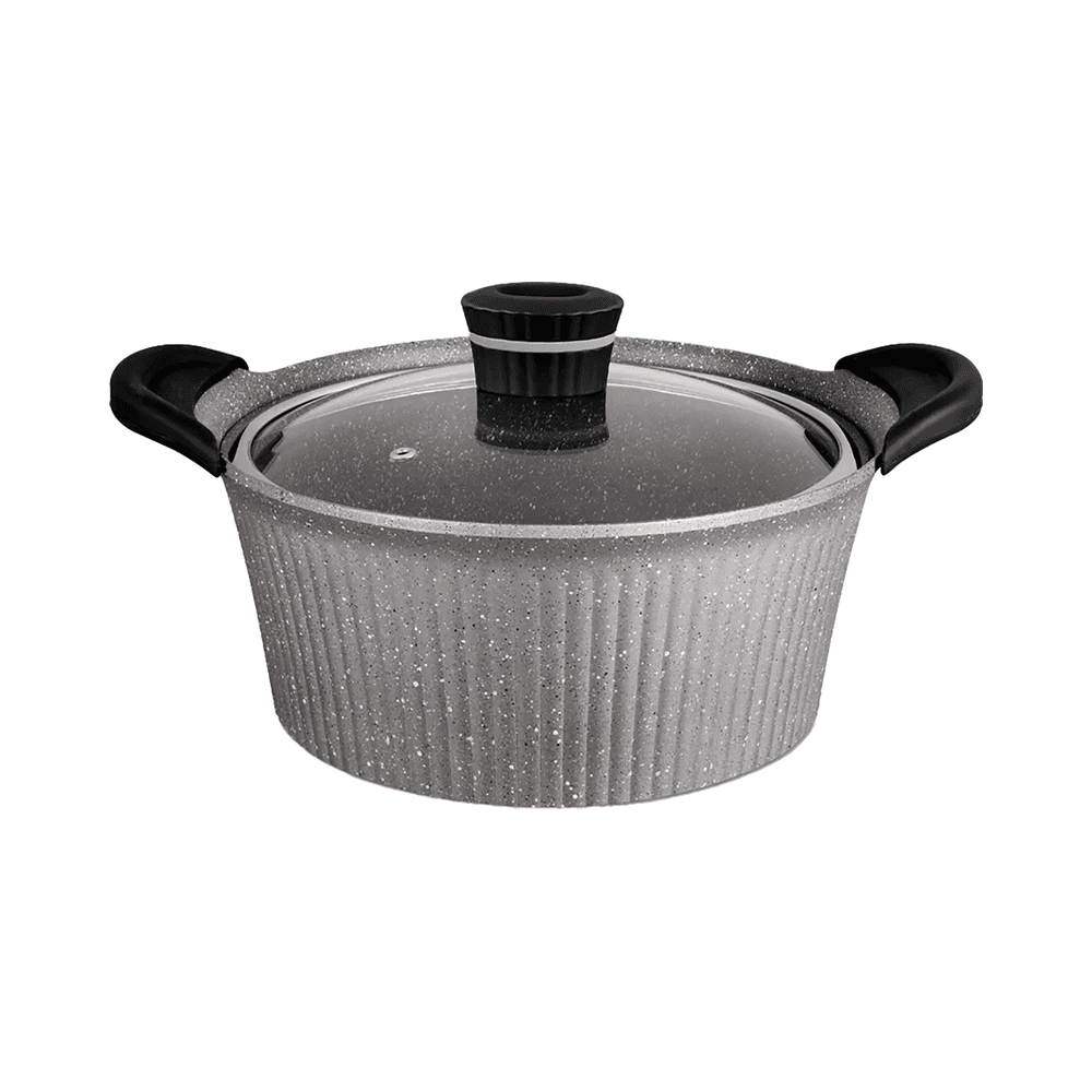Vague Cooking Pot With 2 Silicone Handle Covers 28cm - Grey Cw-014