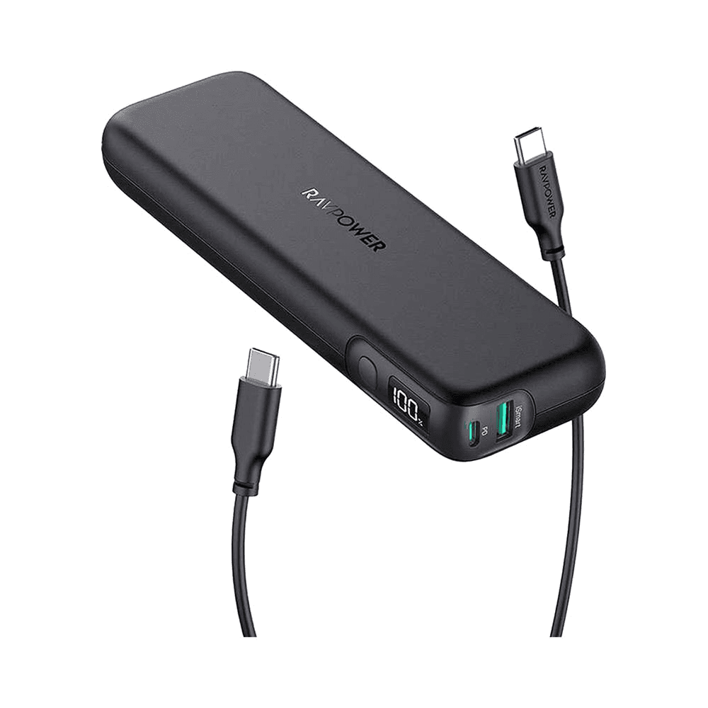 راف باور باور بانك 15000mAh بي دي 30 واط بايونير بمنفذين - أسود