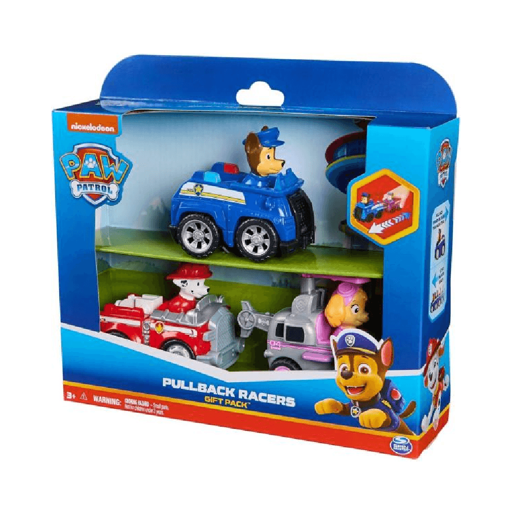Nickelodeon Paw Patrol Deluxe Rescue Racers Toy Cars Set 3Pcs