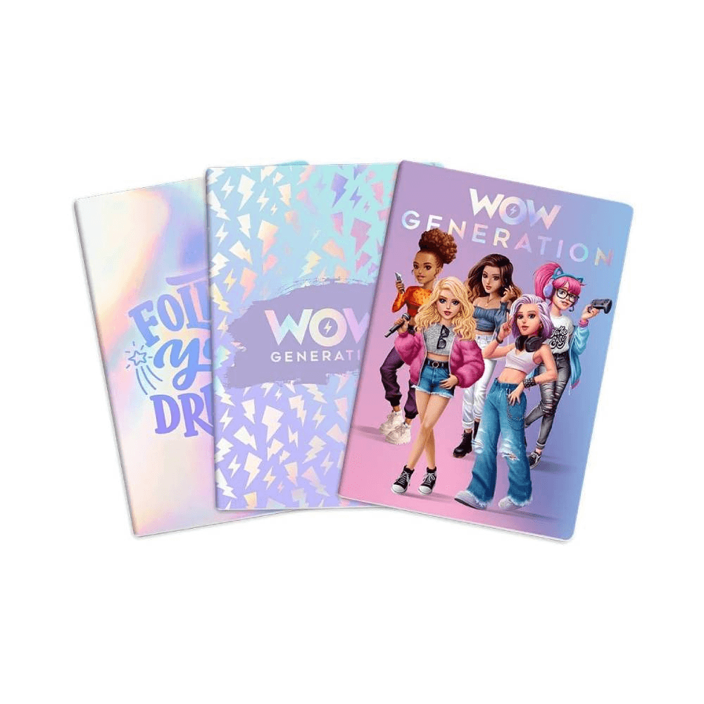 Wow Generation A5 Soft Cover Notebooks Pack 3Pcs