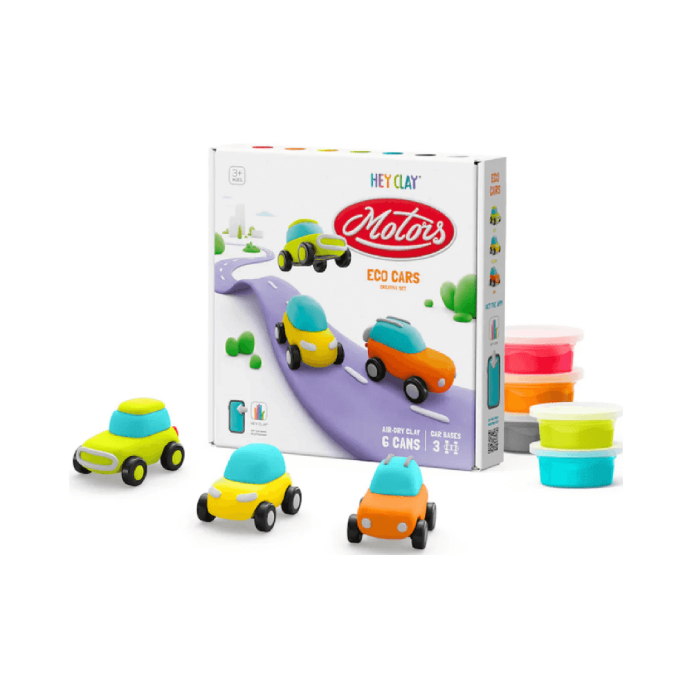 Hey Clay Eco Cars Air-Dry Clay DIY Kit 6Pcs