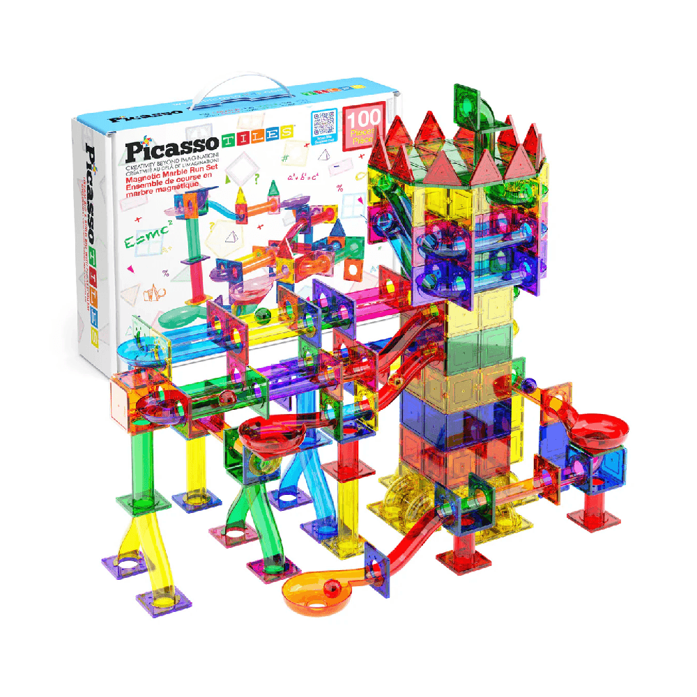 Picasso Tiles Marble Run Magnetic Building Blocks Set 100Pcs