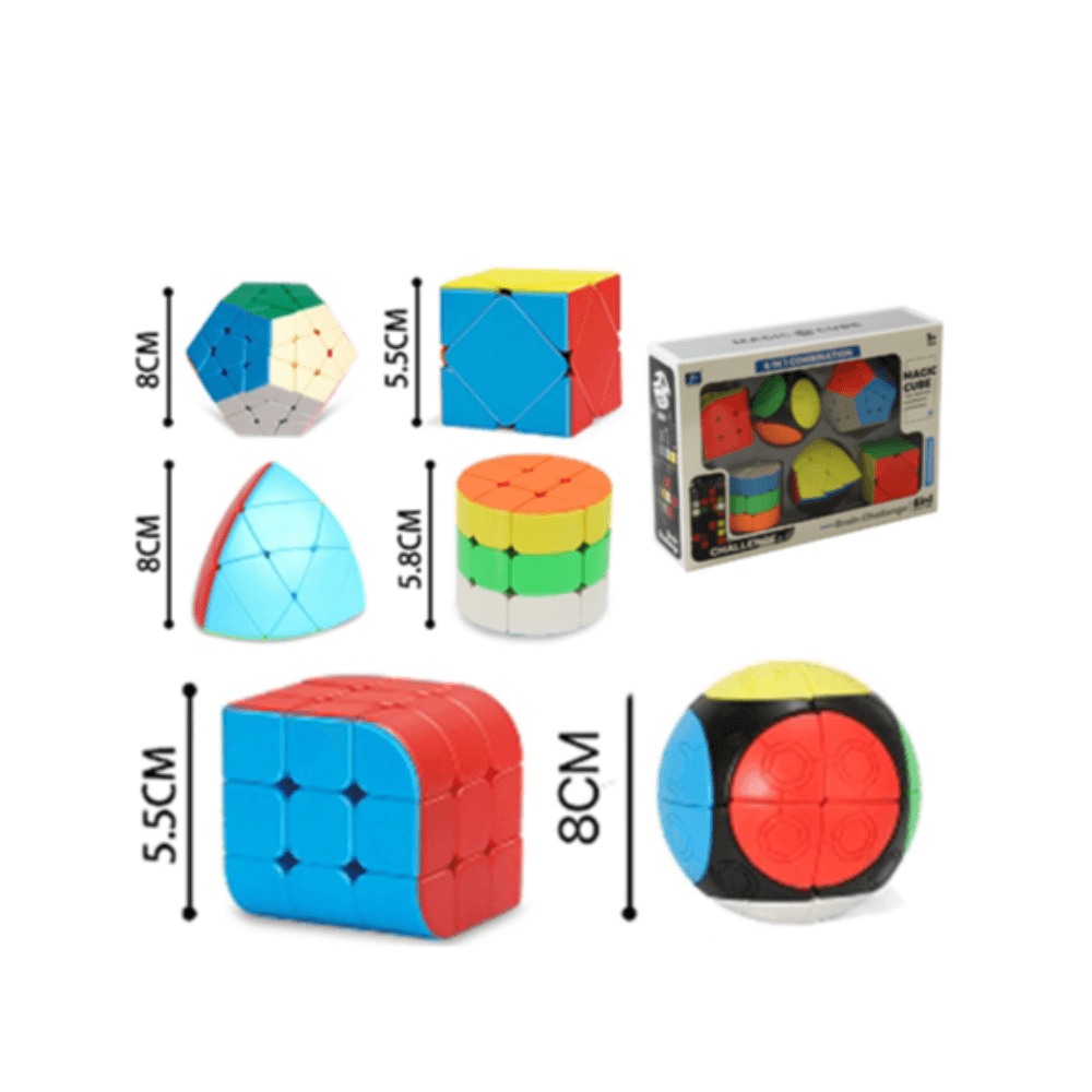 6-in-1 Magic Cube Sticker Puzzle Set