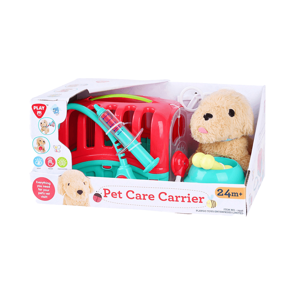 Play Go Pet Vet Care Carrier & Plush Puppy Toy Set