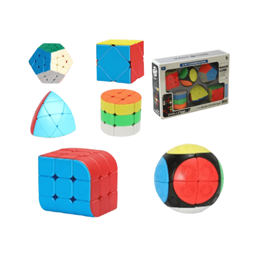 6-in-1 Magic Cube Sticker Puzzle Set