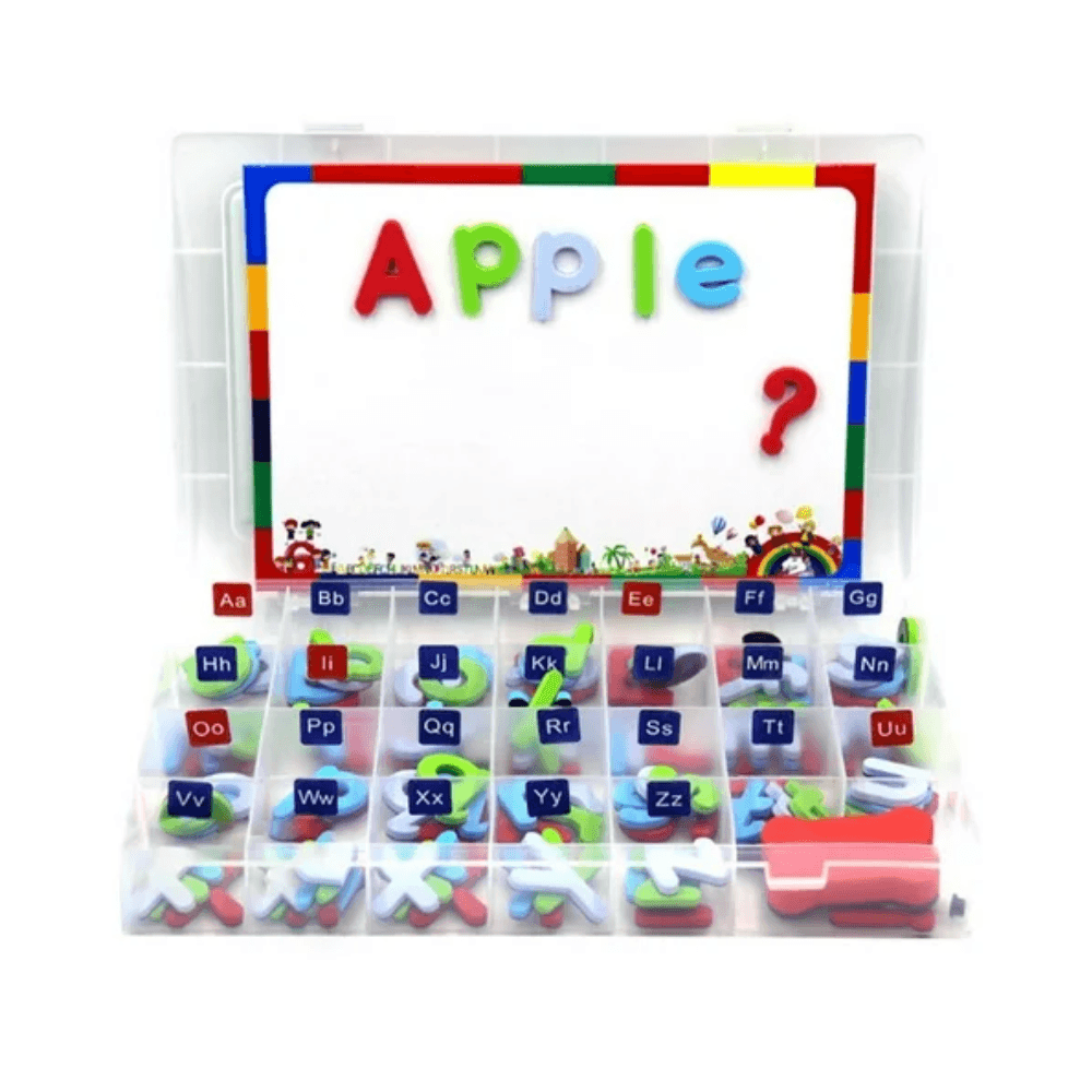 Interactive Magnetic English Letters & Numbers Box