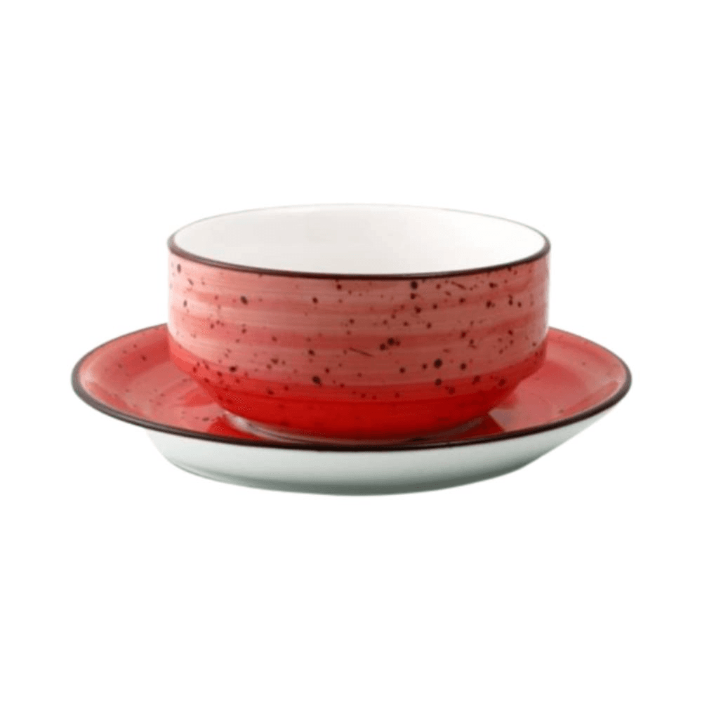 H.P Deco Soup Cup & Saucer Set 220 - Red / 08-046 /47 / 08-046Dr