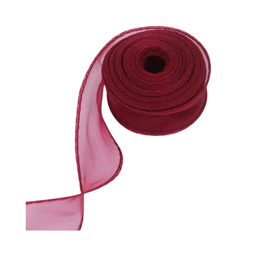 Wired Organza Ribbon - Red
