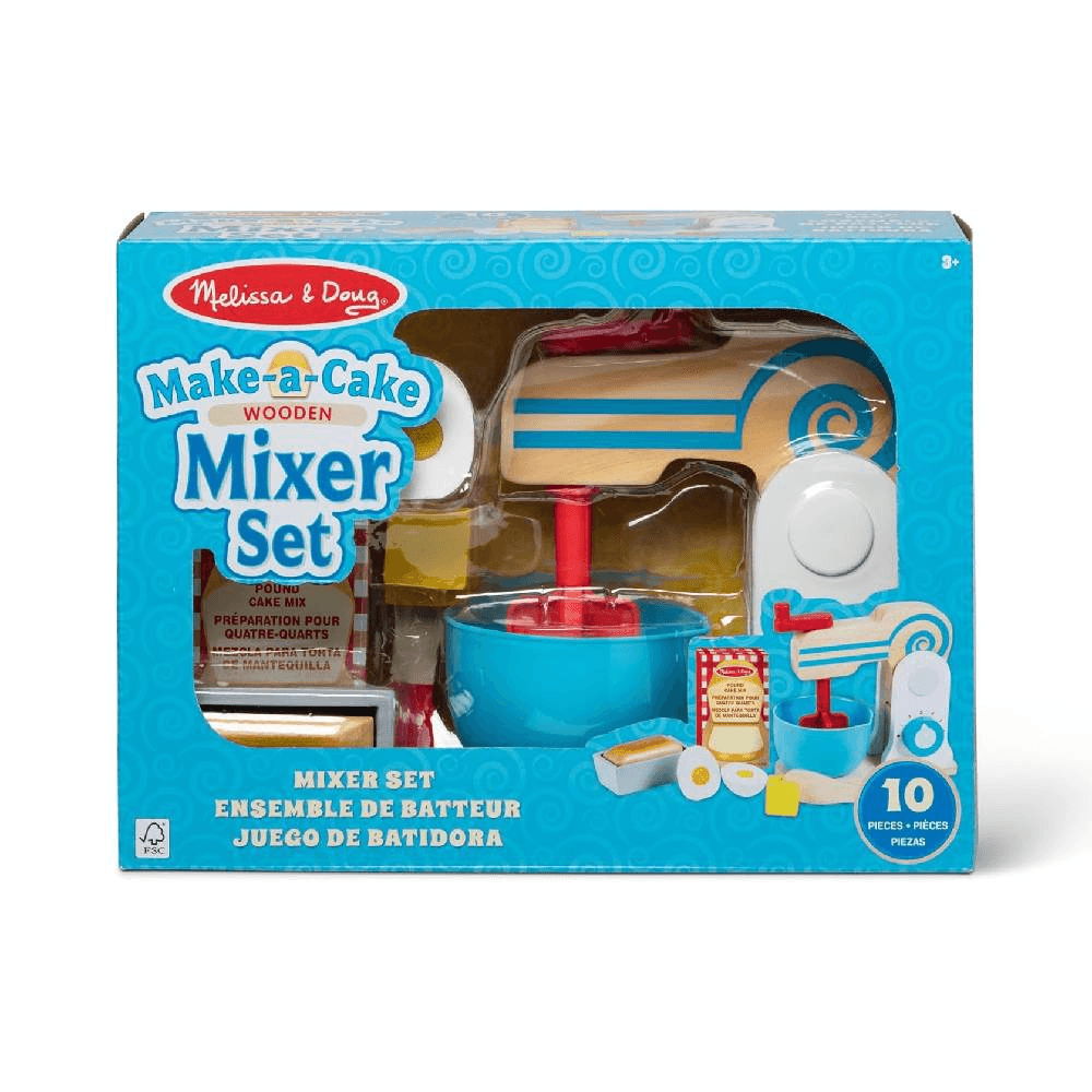 Melissa & Doug Wooden Make-A-Cake Mixer Set 11Pcs