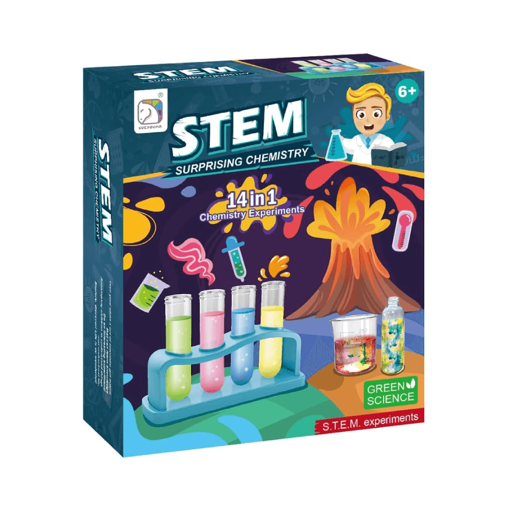 تجربة كيميائية تعليمية 14 في 1 STEM