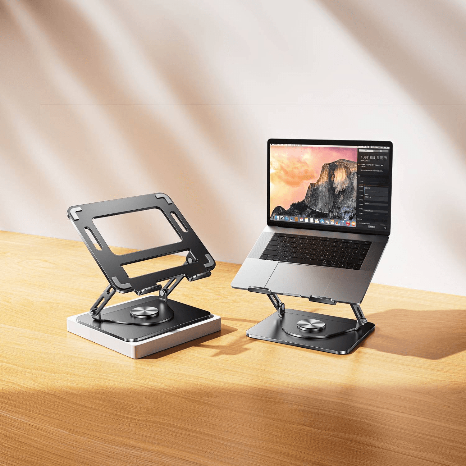 Green Lion 360° Rotatable Laptop Stand, Flexible Design, Non-Slip Silicone Surface, Easy To Use, Compatible With 13 To 17 Inches Laptops - Black