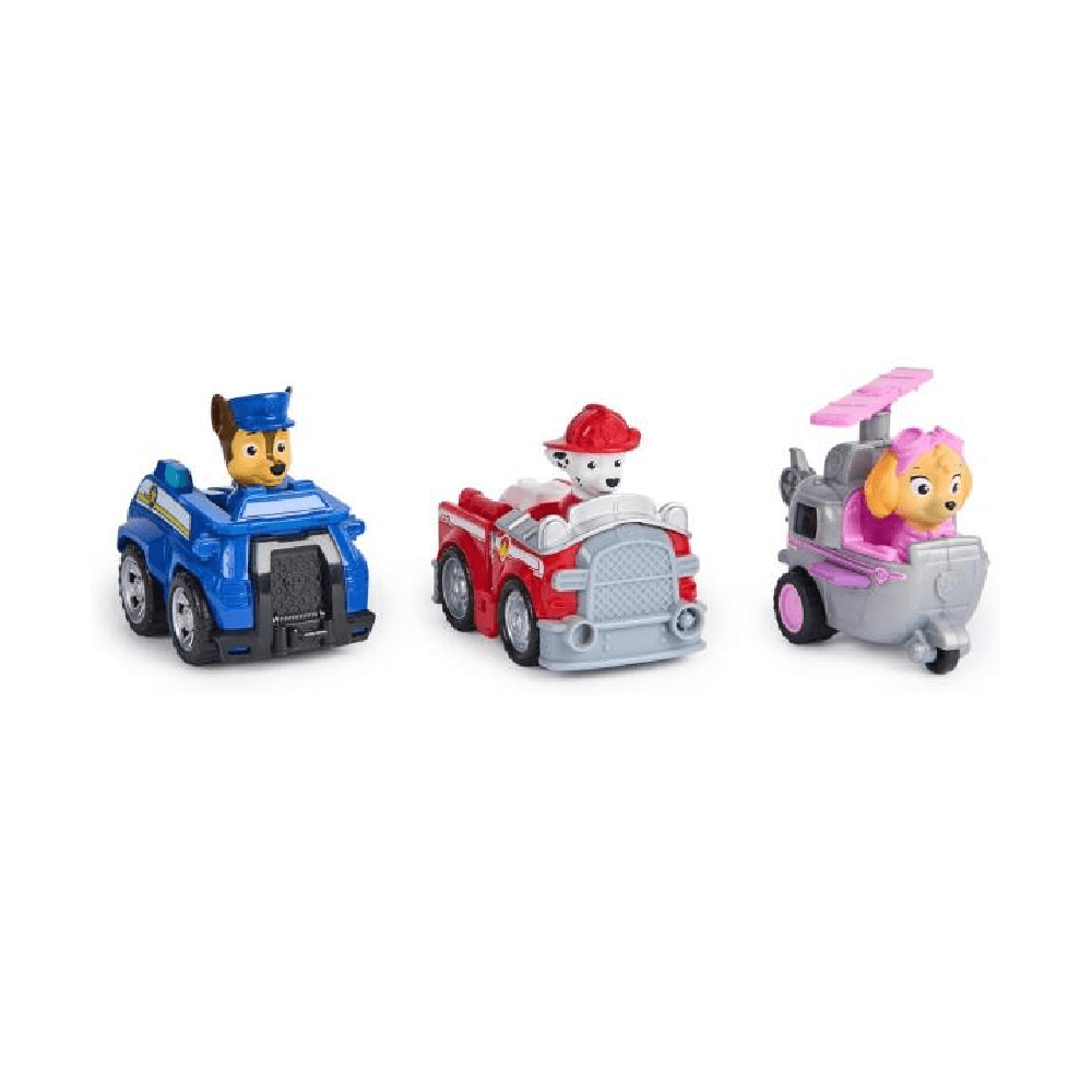 Nickelodeon Paw Patrol Deluxe Rescue Racers Toy Cars Set 3Pcs