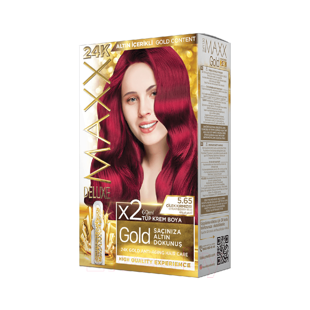 Maxx Deluxe 24K Gold Hair Dye - Strawberry Red (5.65)