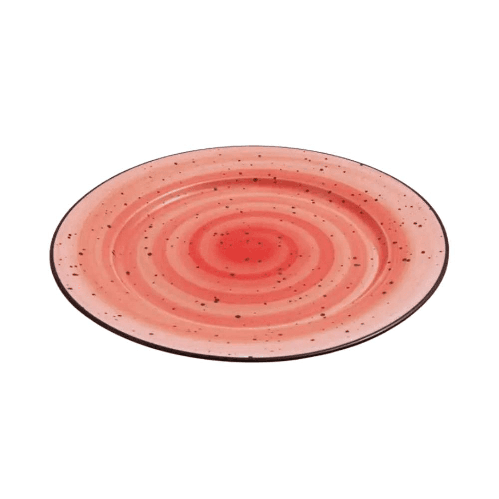 H.P Deco Rimmed Thin Flat Plate 8 Inch - Red 08-318Dr