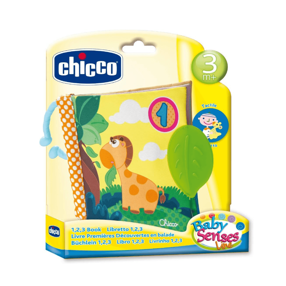 Chicco Jungle Illustrations 1-2-3 Fabric Book 3+ Months