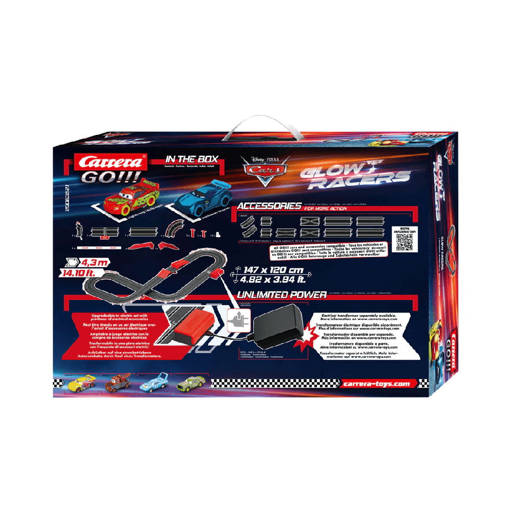 Catteta Disney Pixer 1:43 Cars Glow Racing Set 4.3m