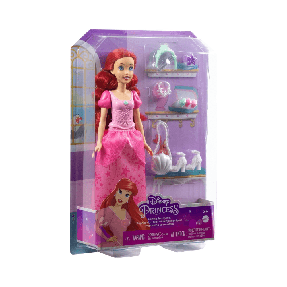 Mattel Disney Princess Ariel Getting Ready Doll & Accessories 30cm 3+ Years