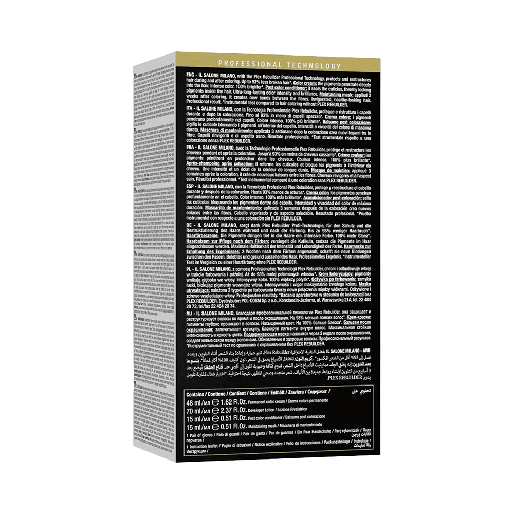 Alfaparf Plex Rebuilder Color No- 6 Dark Blonde Professional Hair Color Permanent Color Cream