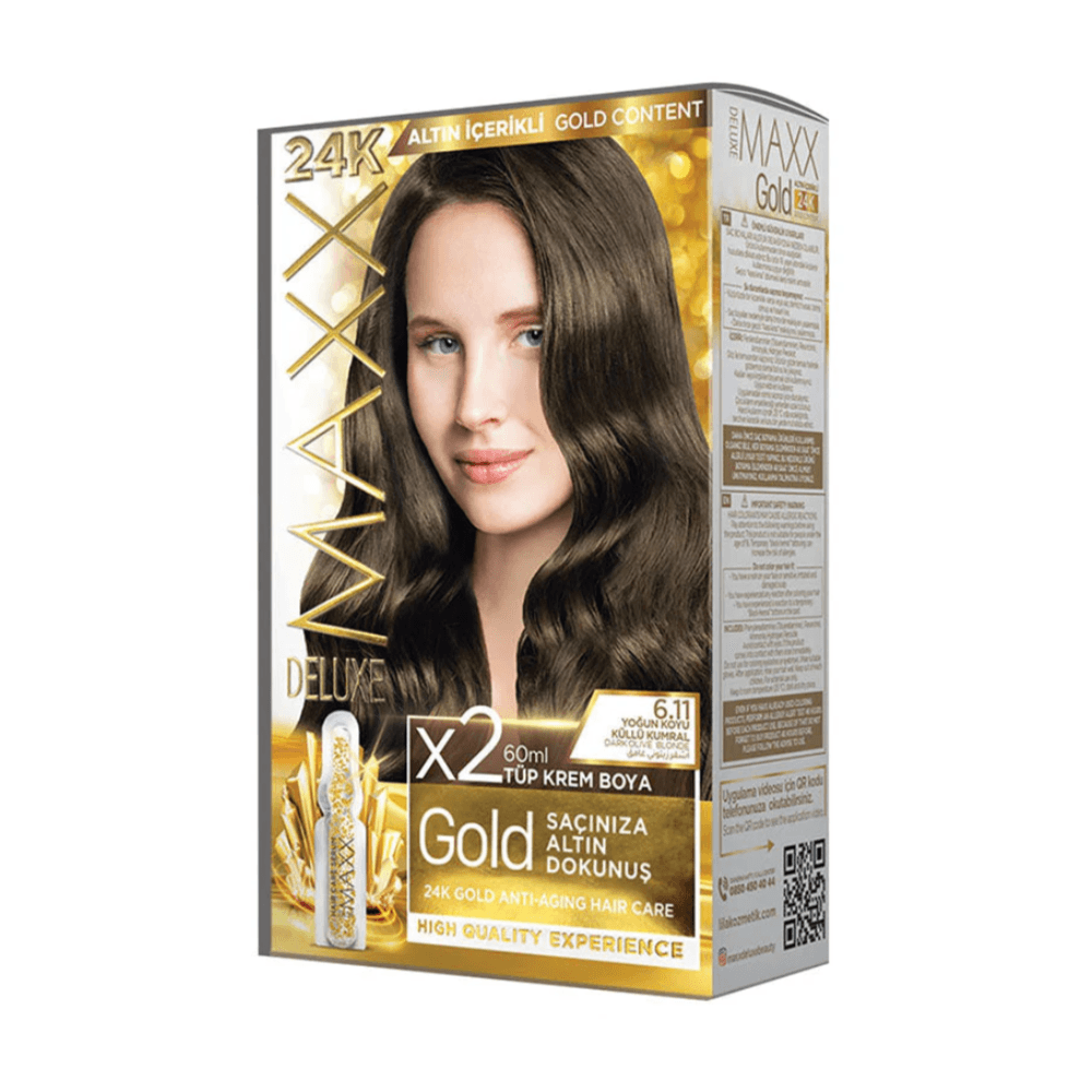 Maxx Deluxe 24K Gold Hair Dye - Dark Olive Blonde (6.11)