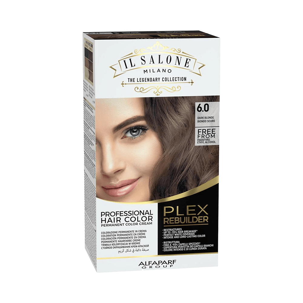 Alfaparf Plex Rebuilder Color No- 6 Dark Blonde Professional Hair Color Permanent Color Cream